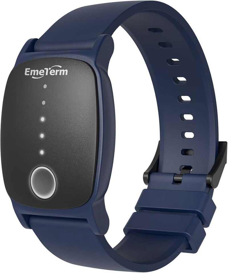 EmeTerm Explore FDA-Cleared Anti-Nausea Wristband IP67 Waterproof Morning Motion Sickness Relief Band Rechargeable Classic Strap Design Drug Free Non-drowsy Without Side Effects Navy Blue - Image 1